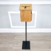 FixtureDisplays®MDF Metal Donation Box Floor Stand Lobby Foyer Tithes & Offering Suggestion Collection Ballot Box 11065+12151